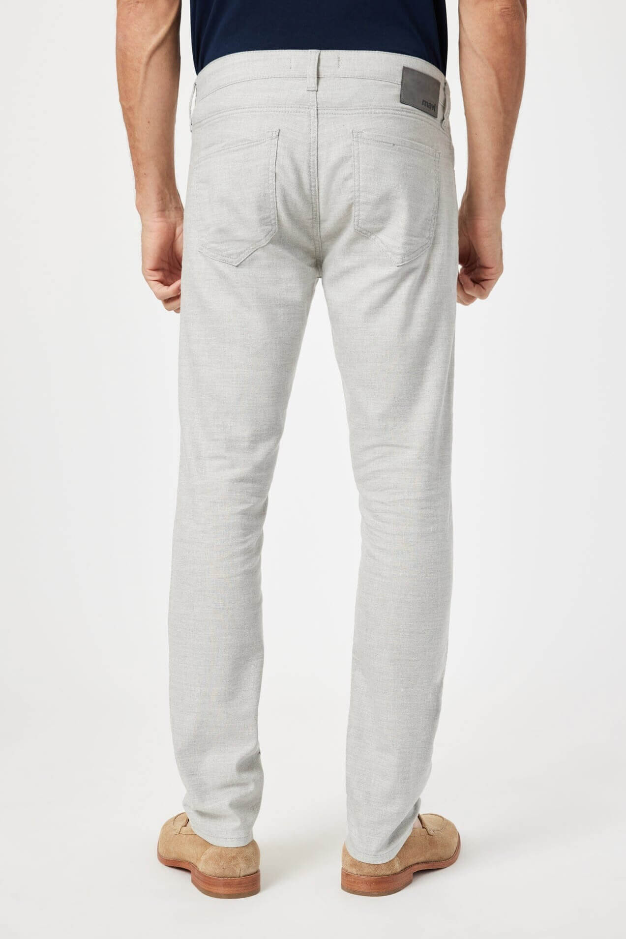 Mavi Jake linen slim leg in light grey