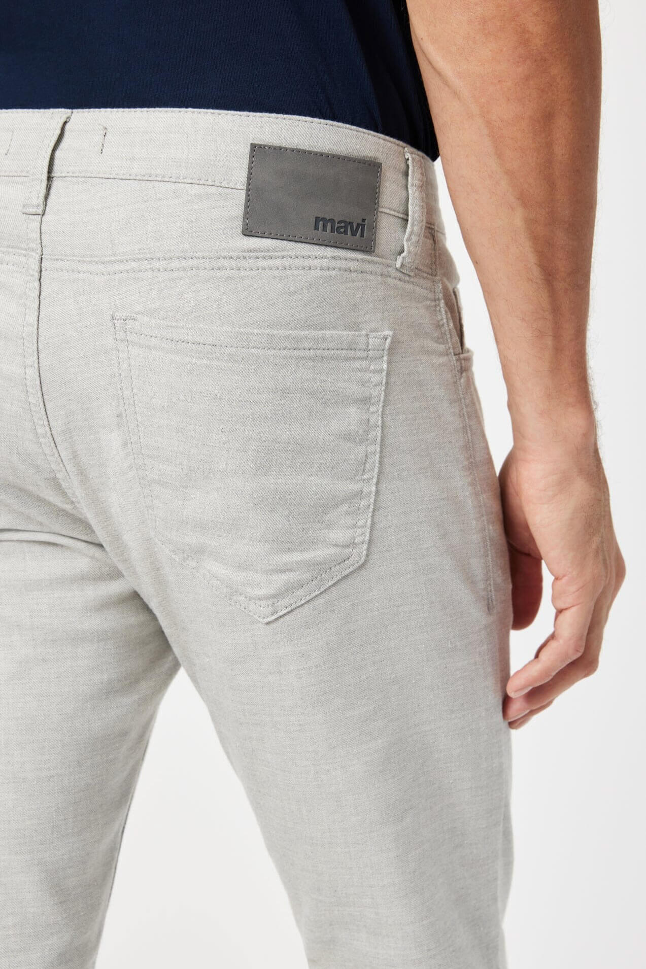 Mavi Jake linen slim leg in light grey