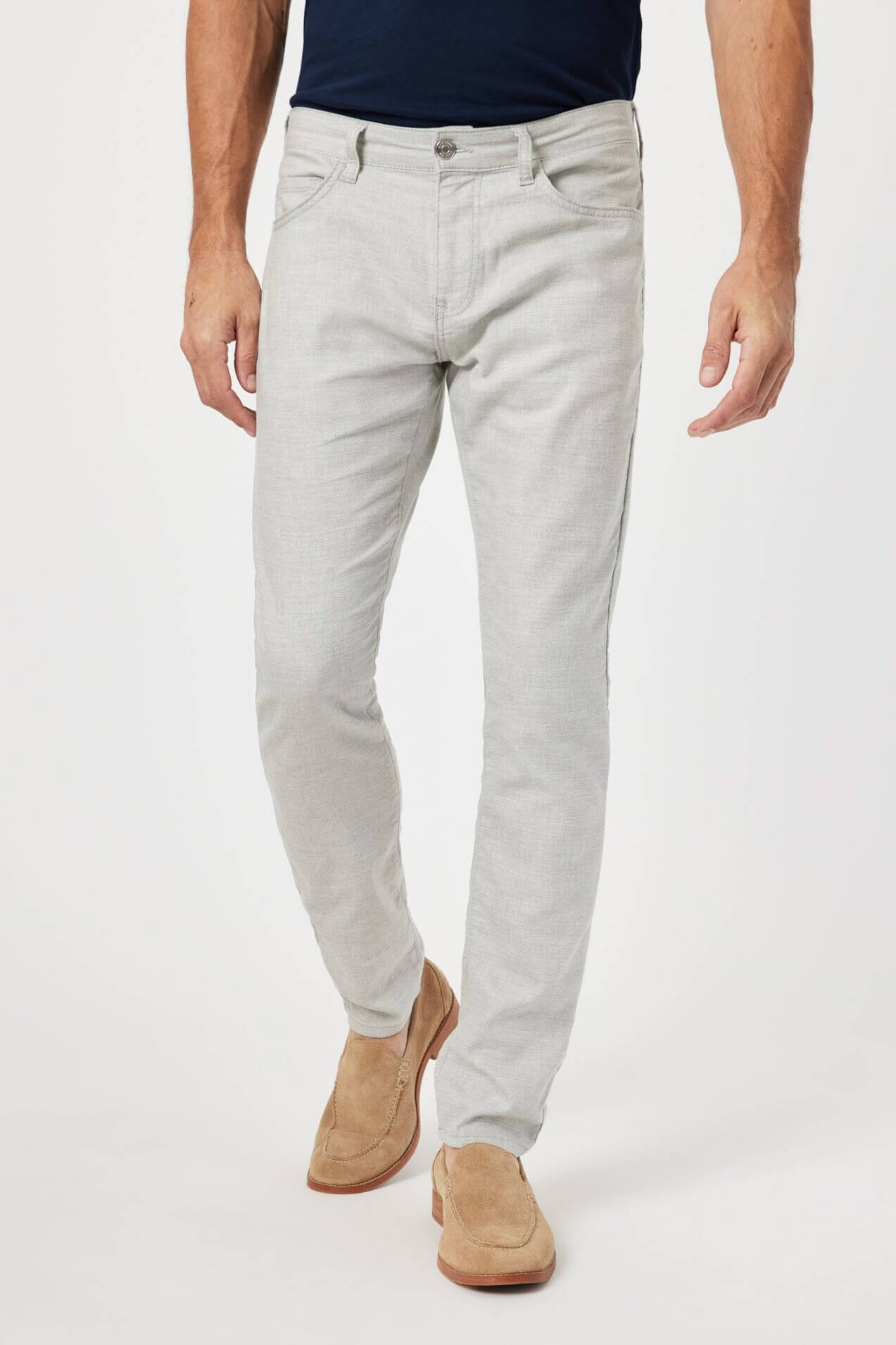 Mavi Jake linen slim leg in light grey