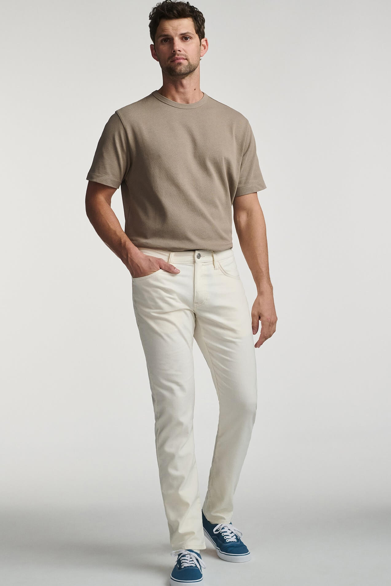 Mavi Jeans Jake linen slim leg in off white