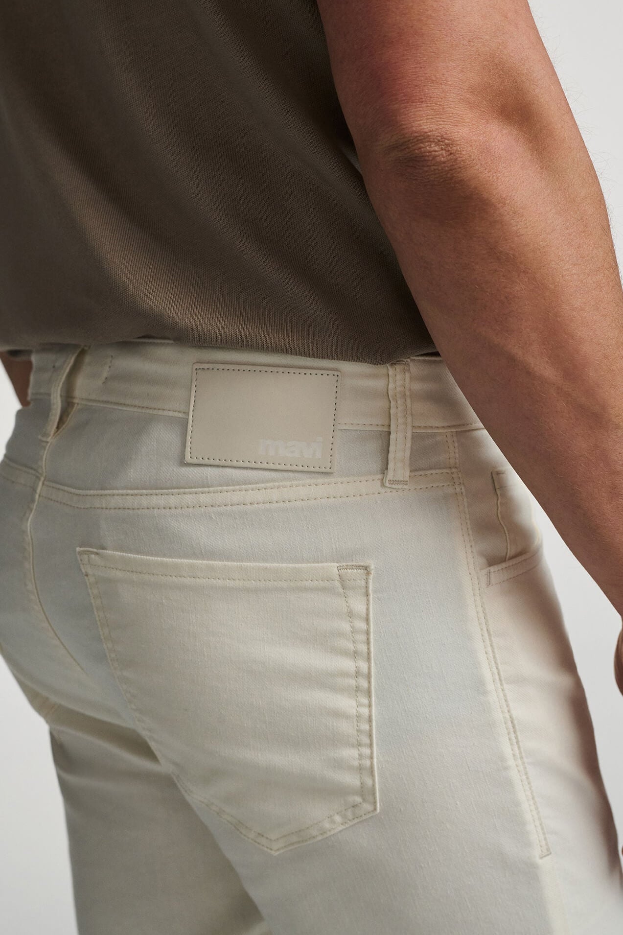 Mavi Jeans Jake linen slim leg in off white