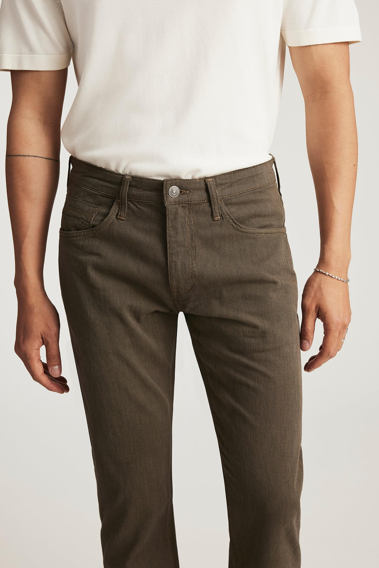 Mavi Jeans Jake Slim Leg in khaki stripe