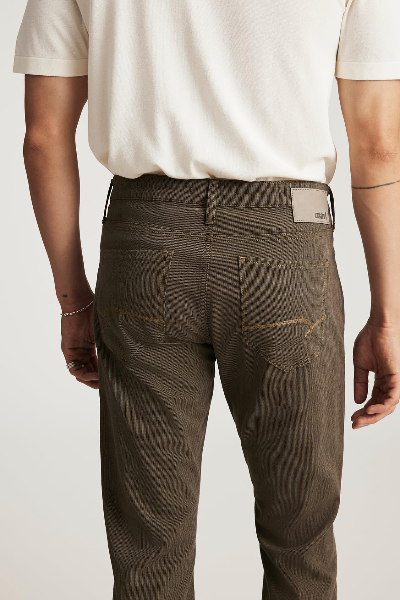 Mavi Jeans Jake Slim Leg in khaki stripe