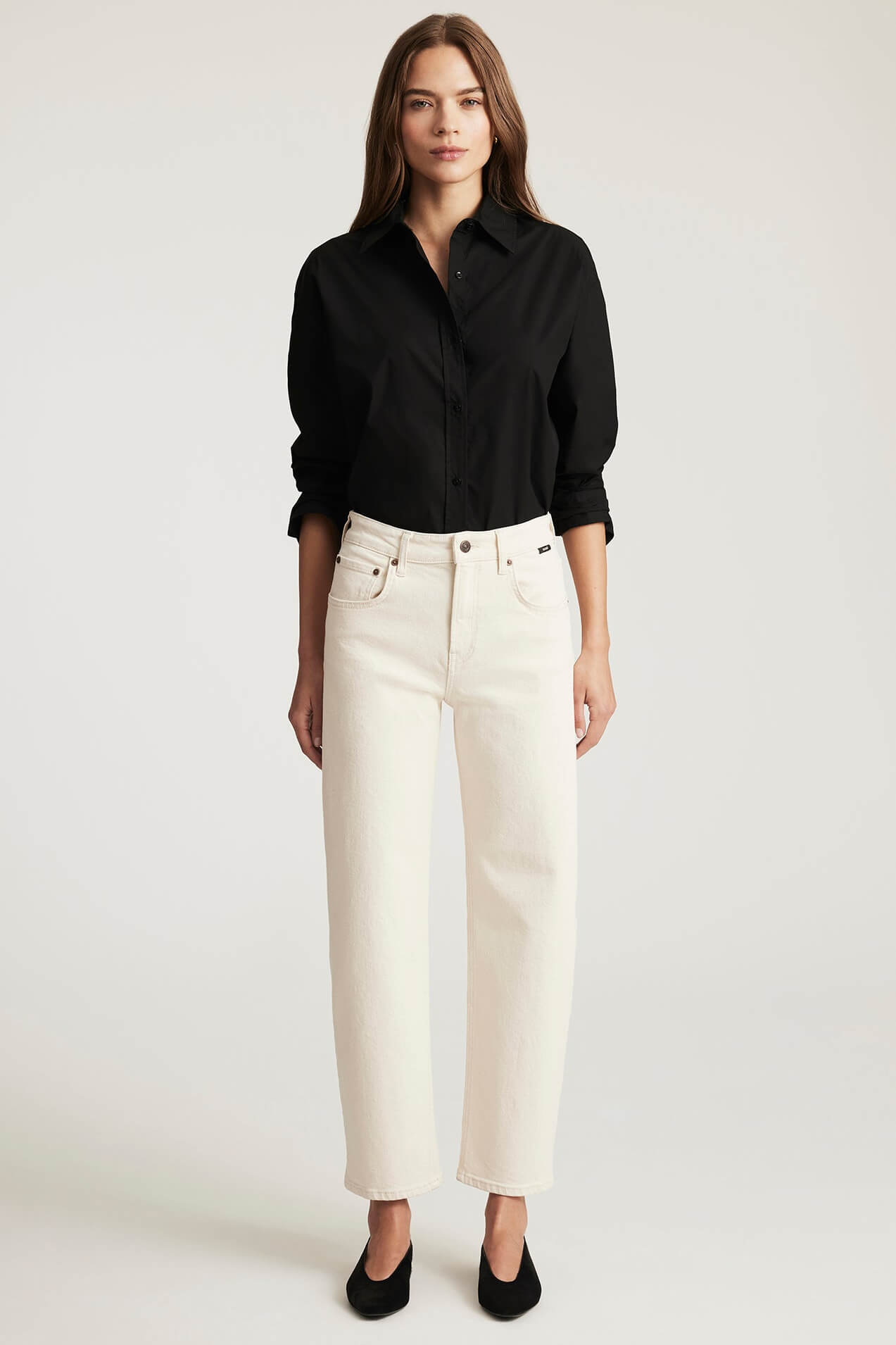 Mavi Nica Barrel jeans in beige classic