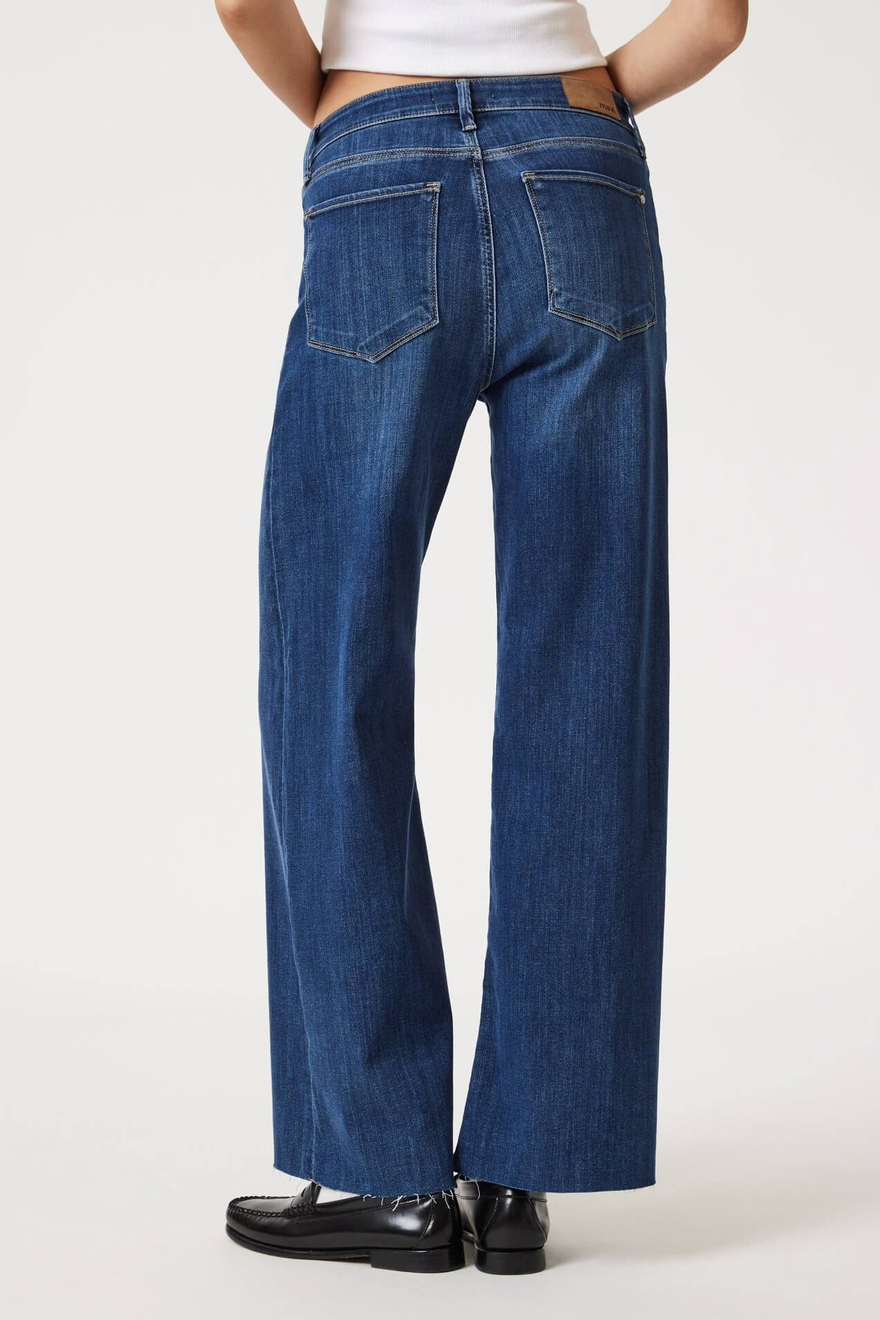 Mavi Jeans Paloma wide leg in mid brushed blue