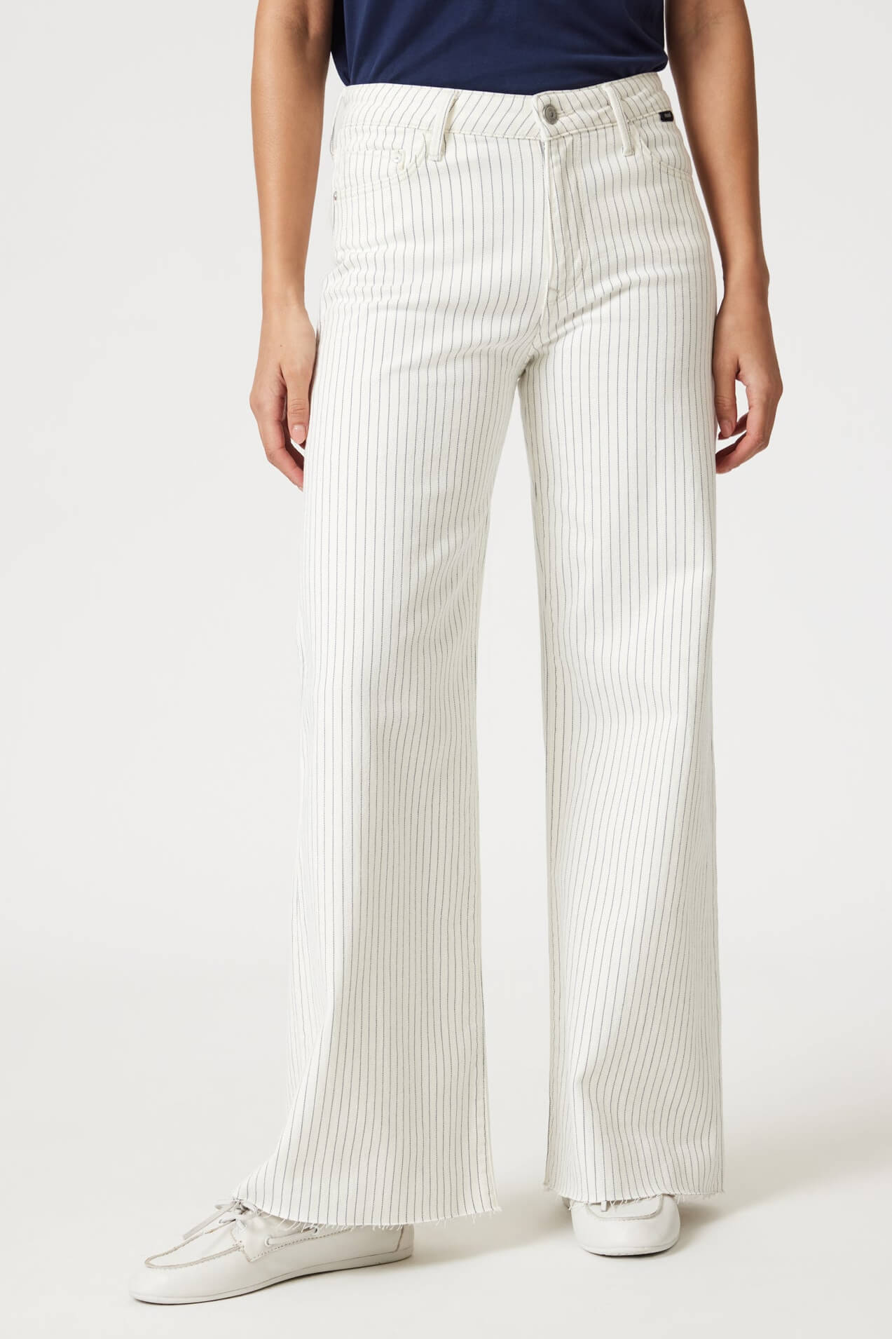 Mavi Jeans Paloma wide leg in off white stripe