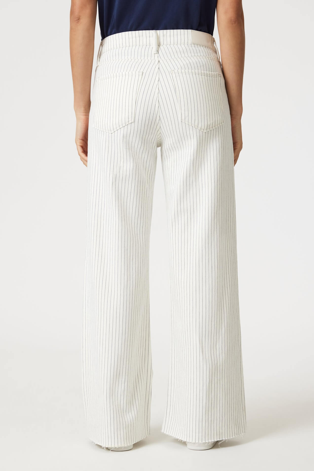 Mavi Jeans Paloma wide leg in off white stripe