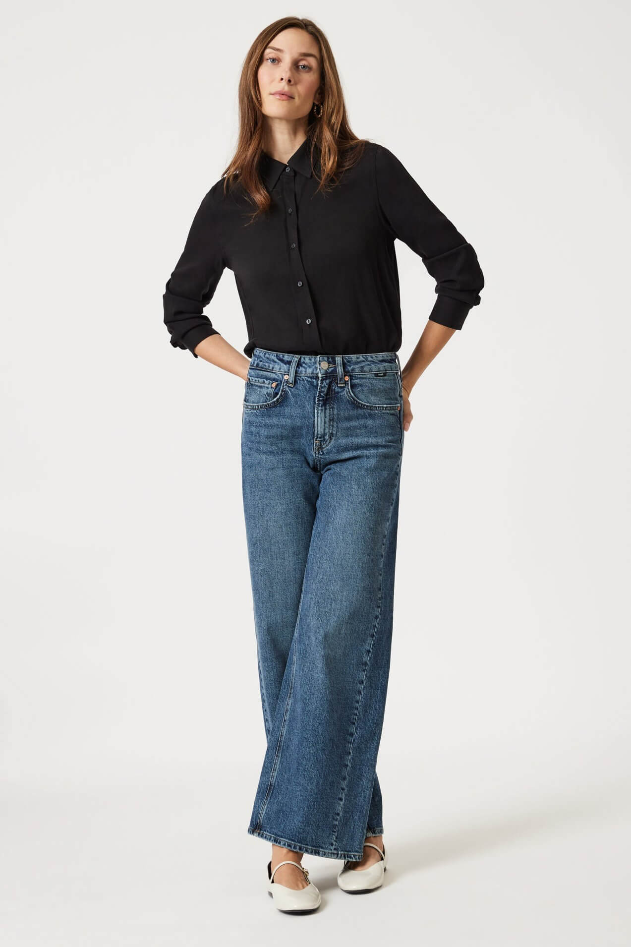 Mavi Jeans Siena wide leg in dark classic blue
