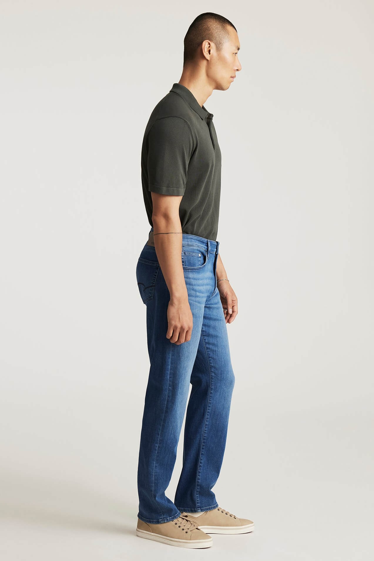 Mavi Jeans Zach Straight leg in mid brushed feather blue