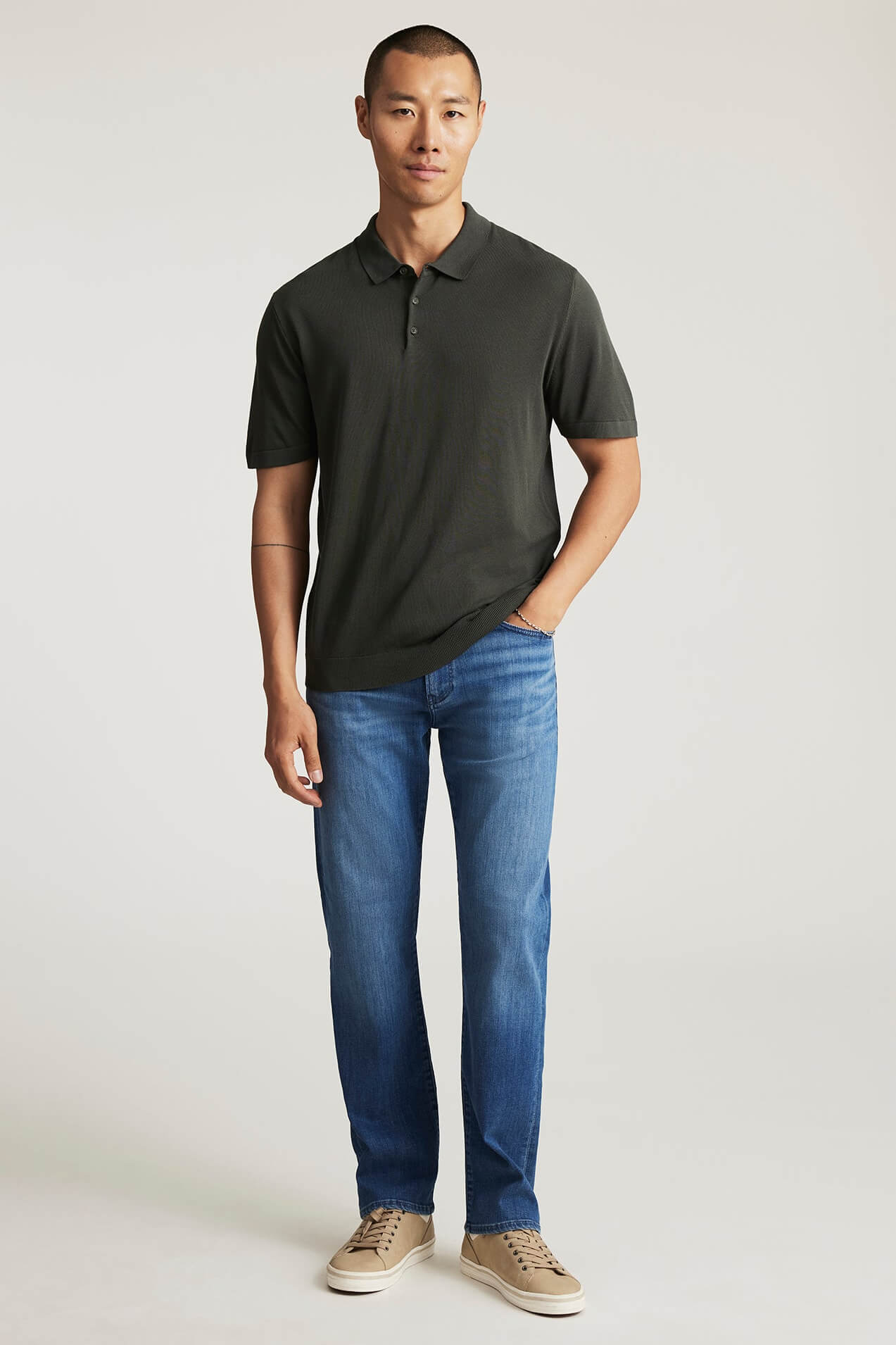 Mavi Jeans Zach Straight leg in mid brushed feather blue