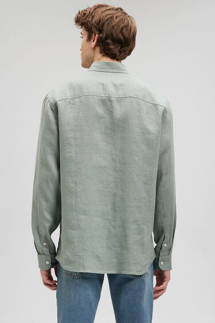 Mavi long sleeve linen shirt in chinois green