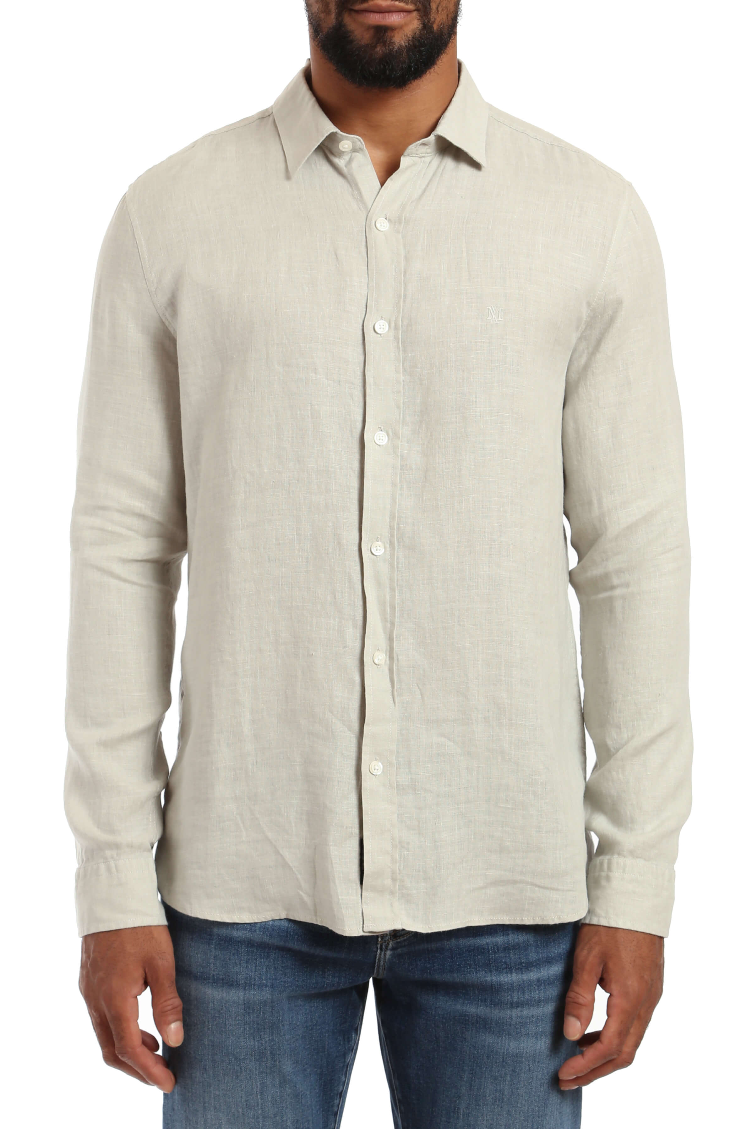 Mavi long sleeve linen shirt in moonstruck