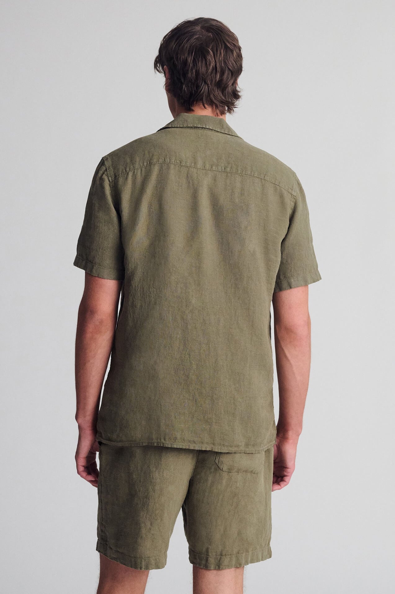 Mavi Jeans Linen short sleeve button up shirt in kalamata