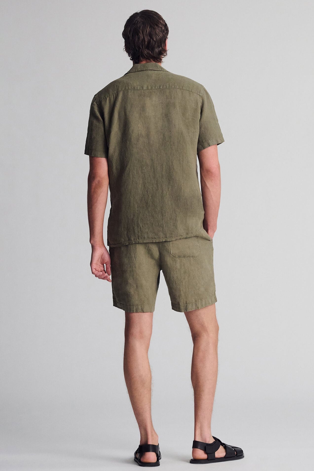 Mavi Jeans Linen short sleeve button up shirt in kalamata