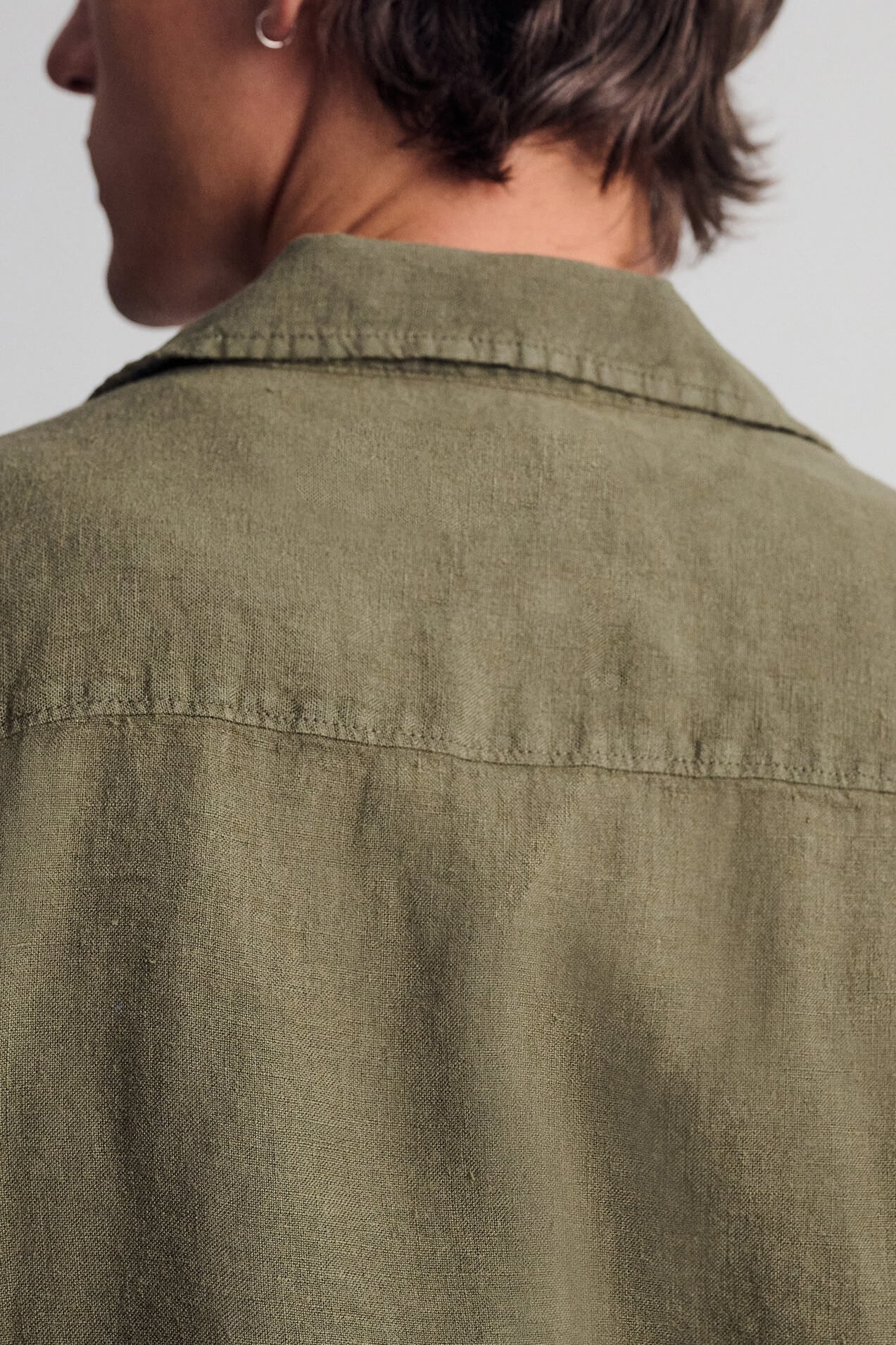 Mavi Jeans Linen short sleeve button up shirt in kalamata