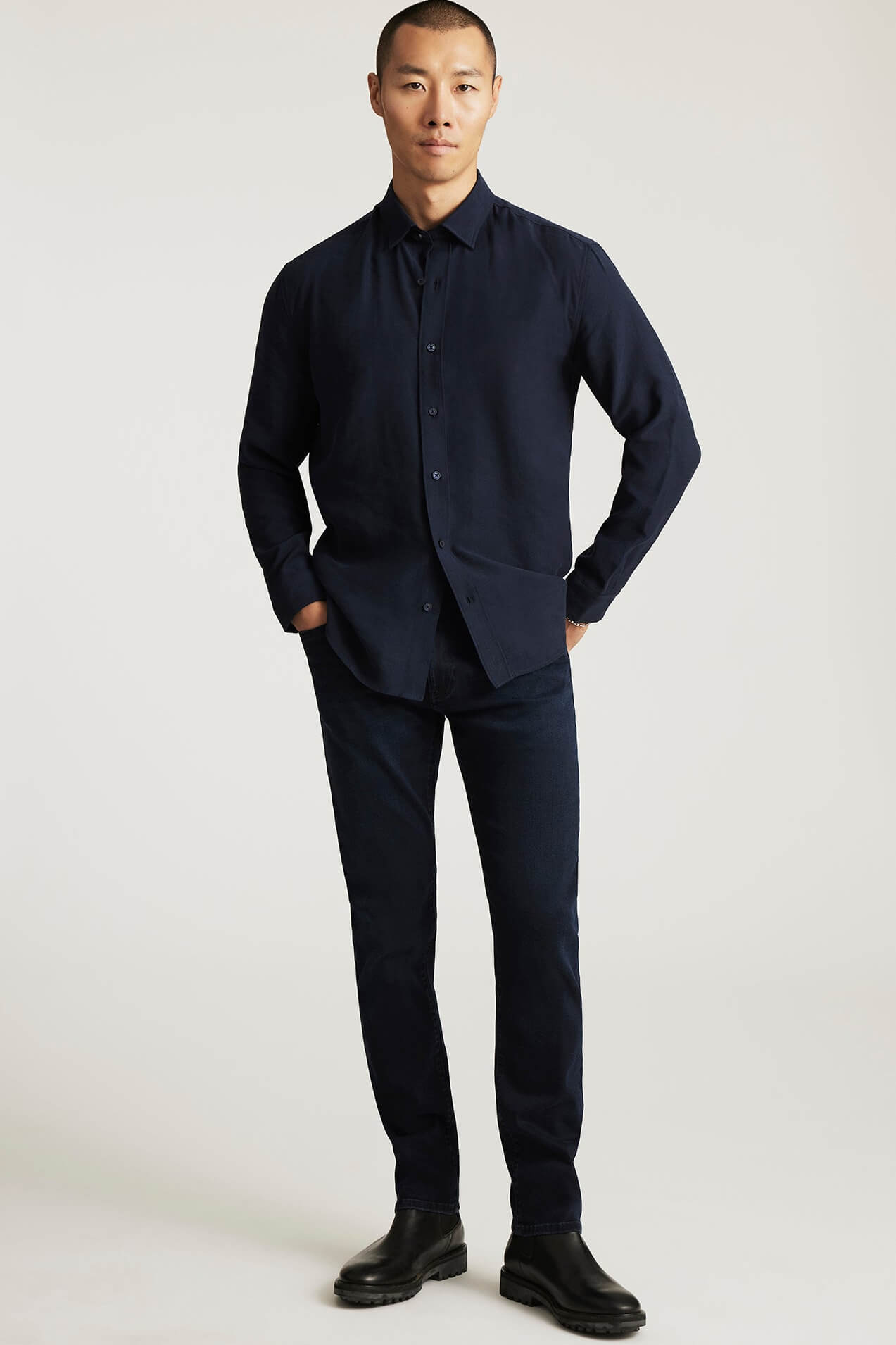 Mavi Long Sleeve button up shirt in total eclipse