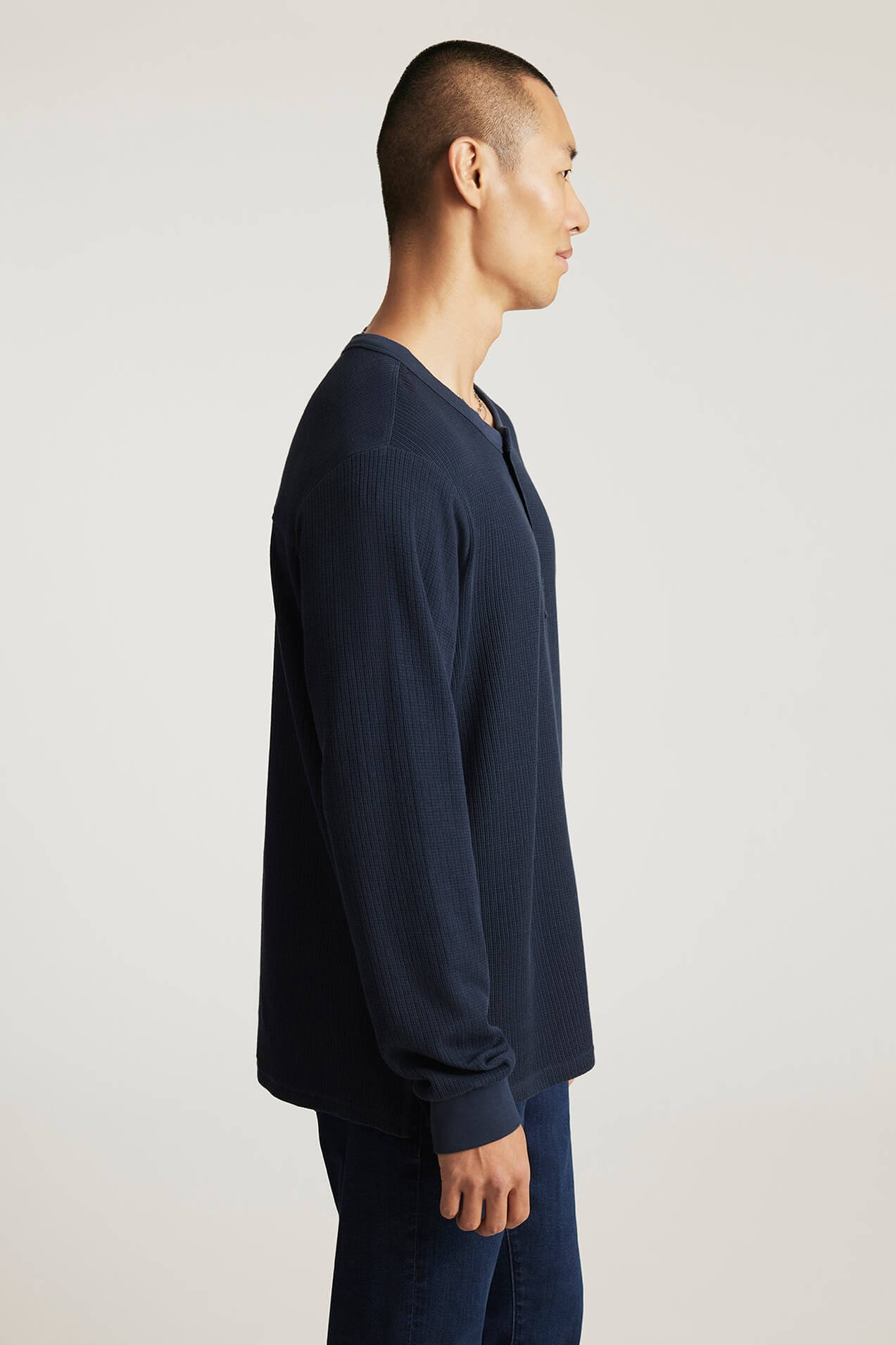Mavi Long Sleeve Henley in eclipse