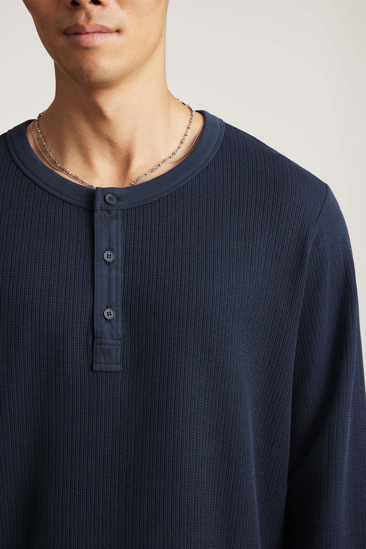 Mavi Long Sleeve Henley in eclipse
