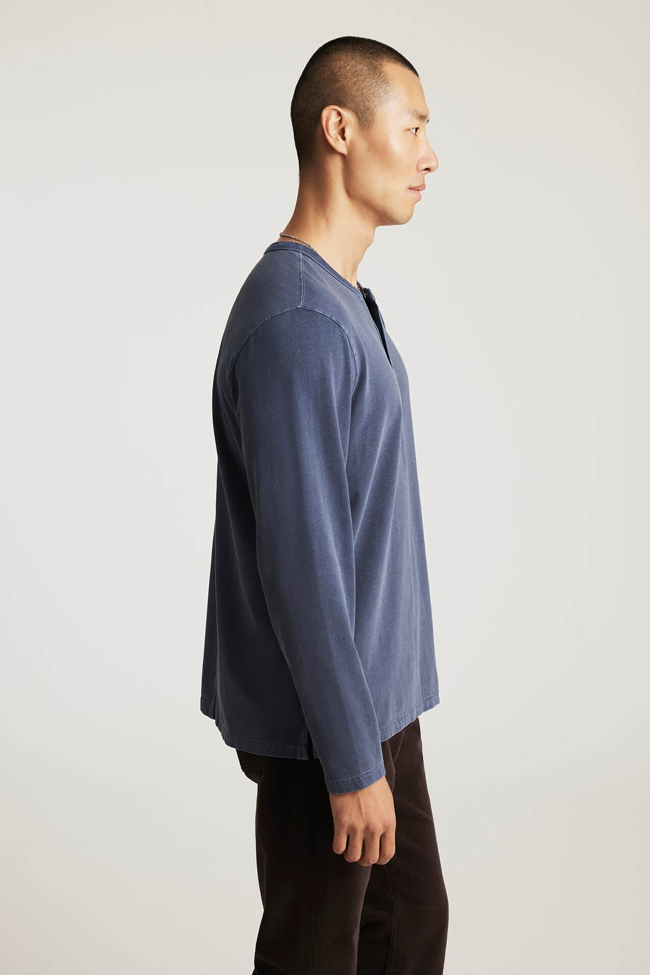 Mavi Long Sleeve Henley in outer space