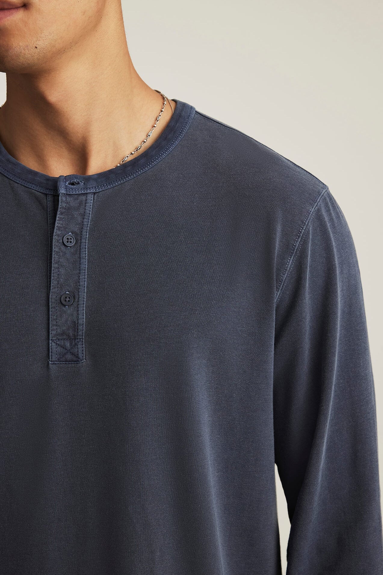 Mavi Long Sleeve Henley in outer space