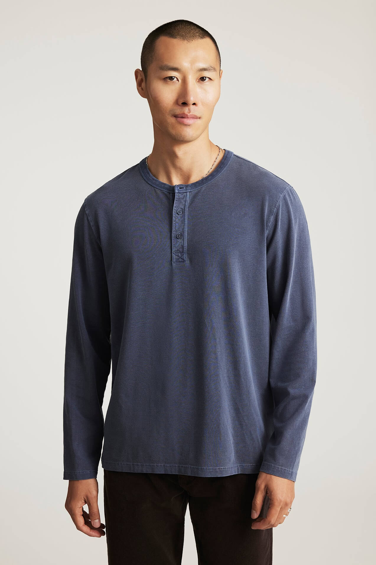 Mavi Long Sleeve Henley in outer space