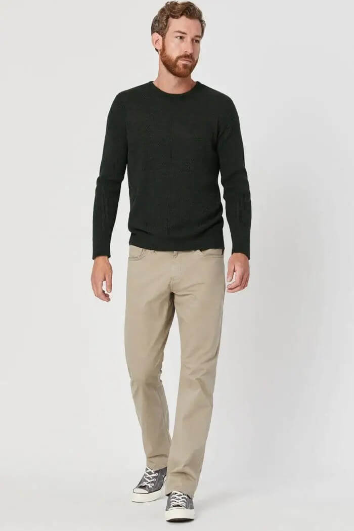 Mavi Matt relaxed straight leg twill pant in beige