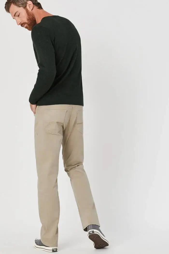 Mavi Matt relaxed straight leg twill pant in beige