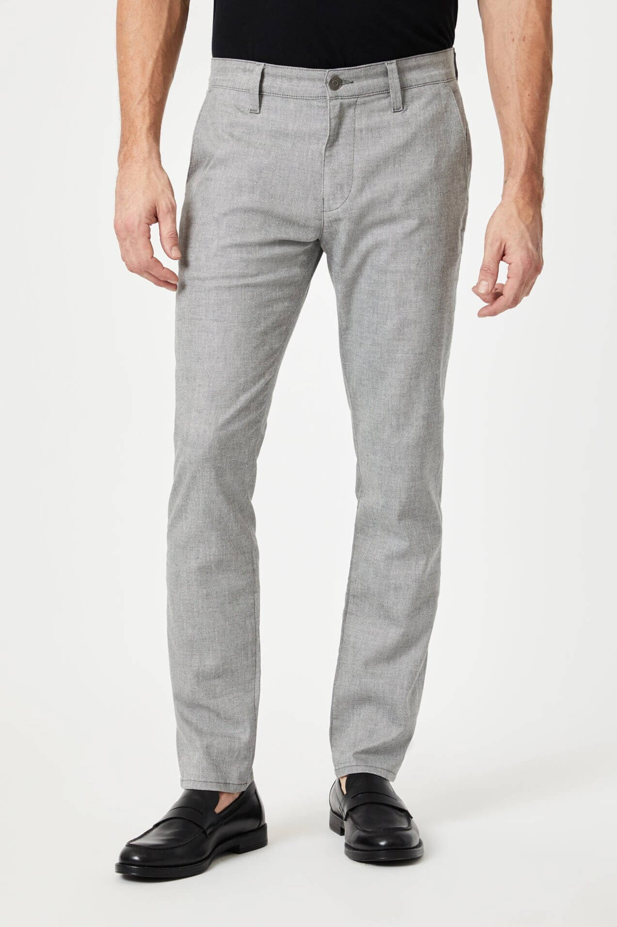 Mavi milton mid rise slim leg in dark grey linen