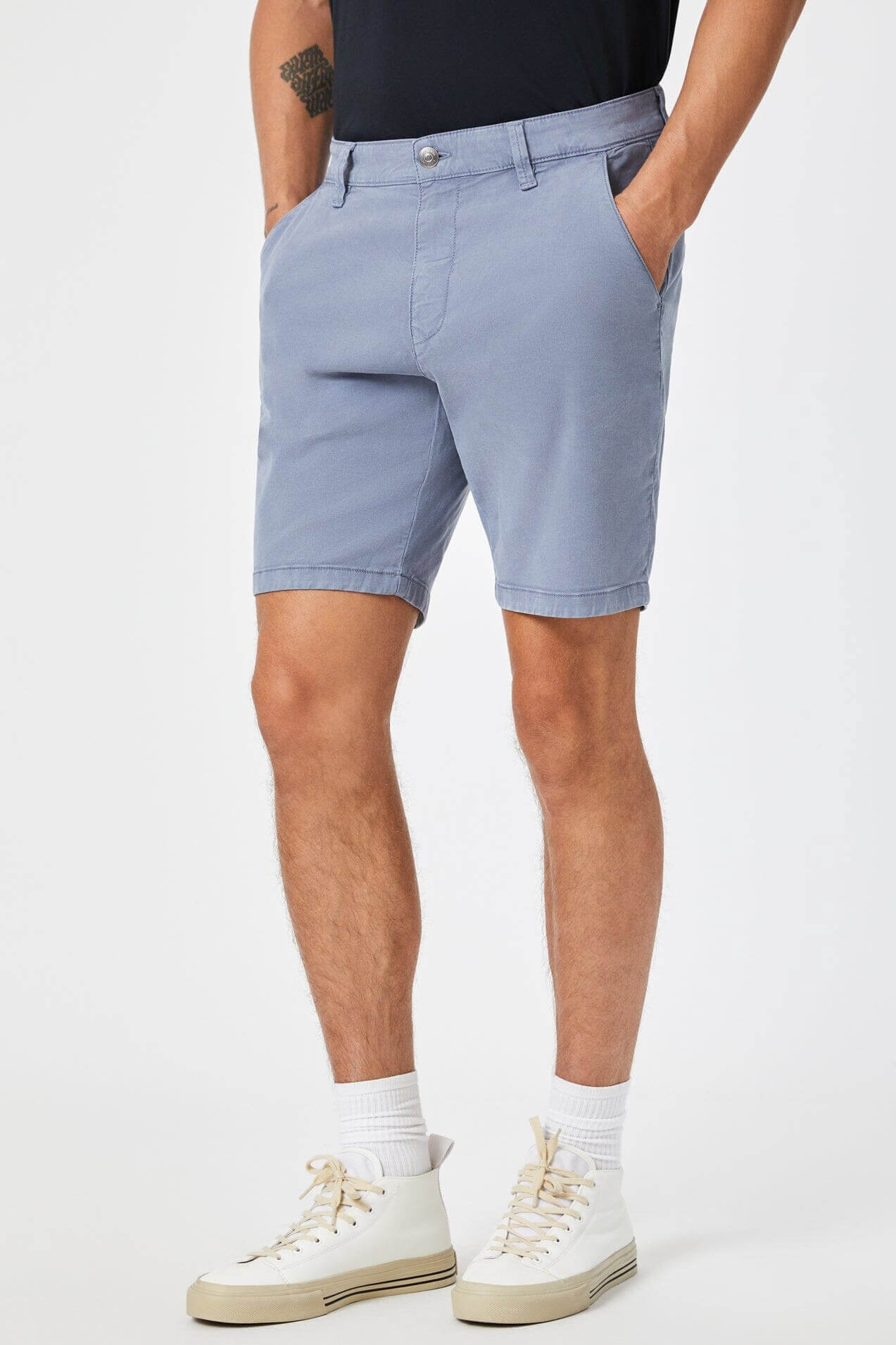 Mavi Jeans Noah 9" inseam shorts in flint stone luxe twill