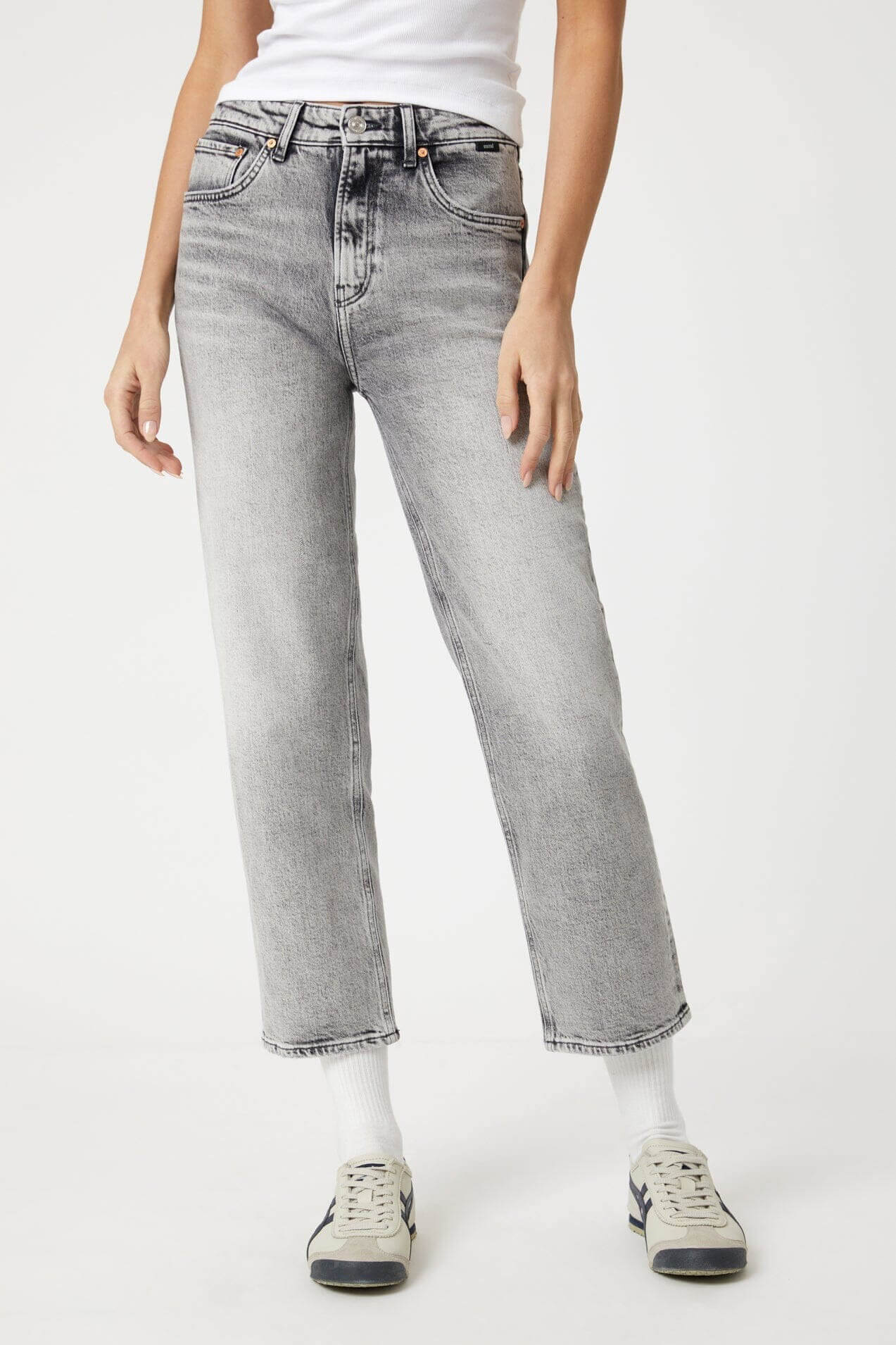 Mavi Savannah High Rise Straight Leg in smoke