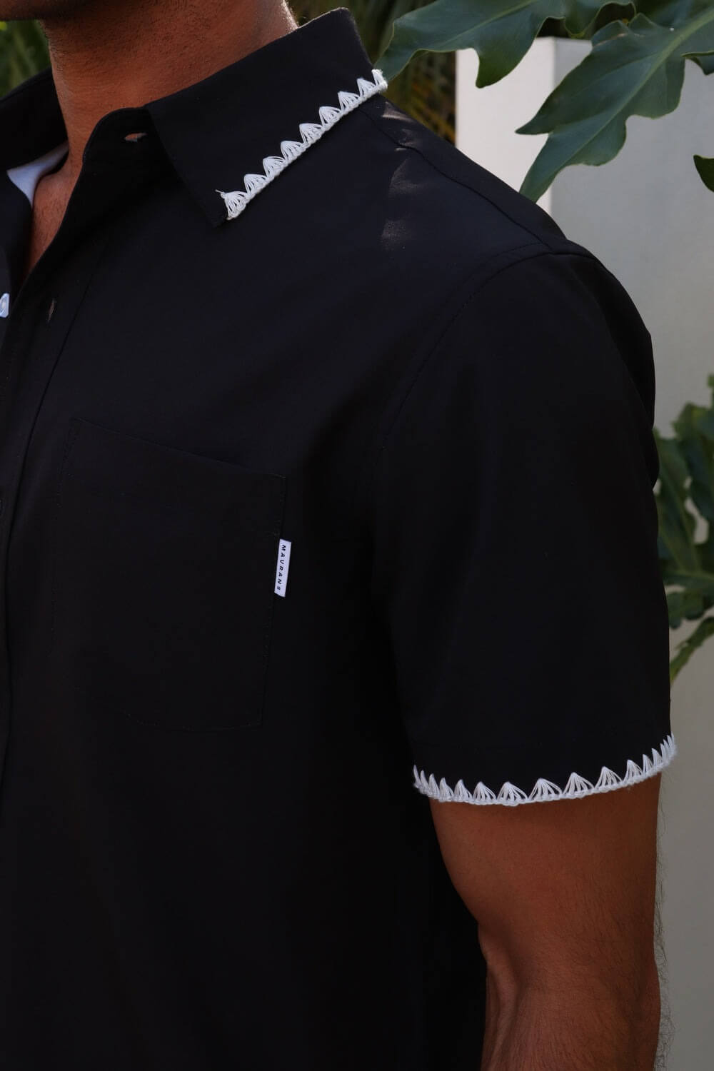 Mavrans black stitch weekend shirt