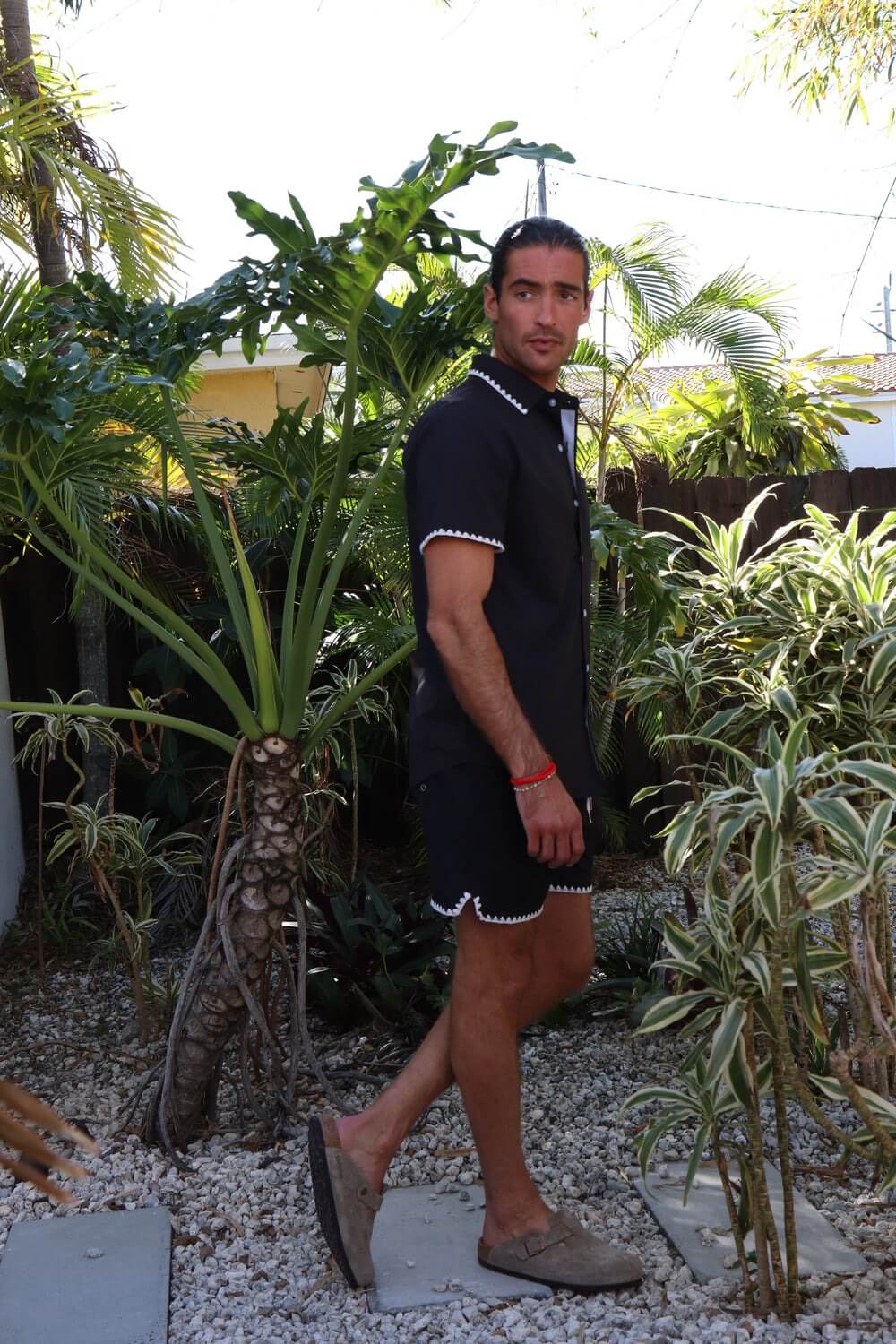 Mavrans black stitch swim short