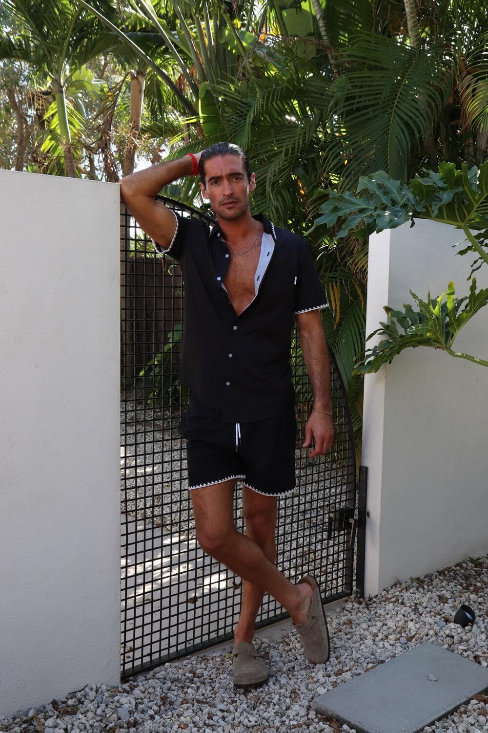 Mavrans black stitch swim short