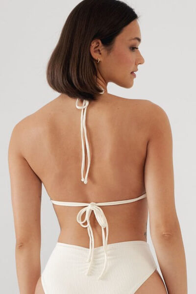 Montce Swim brasil bikini top in cream rib