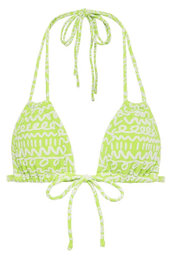 Montce euro bow bikini top in lime icing