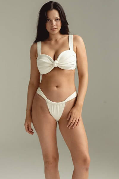 Montce Swim sandra bikini bottom in cream rib