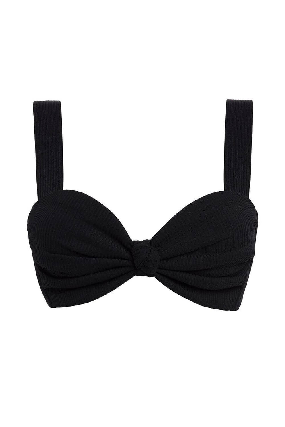 Montce Swim Hayden Bikini Top in black rib