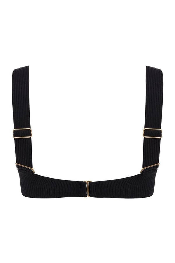 Montce Swim Hayden Bikini Top in black rib