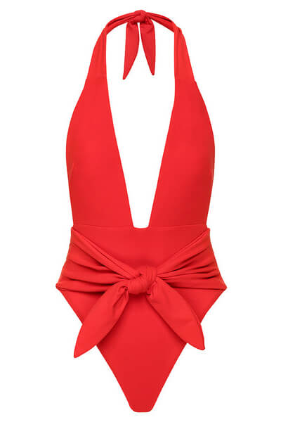 Montce Swim Tropez Tie Up One Piece in cherry