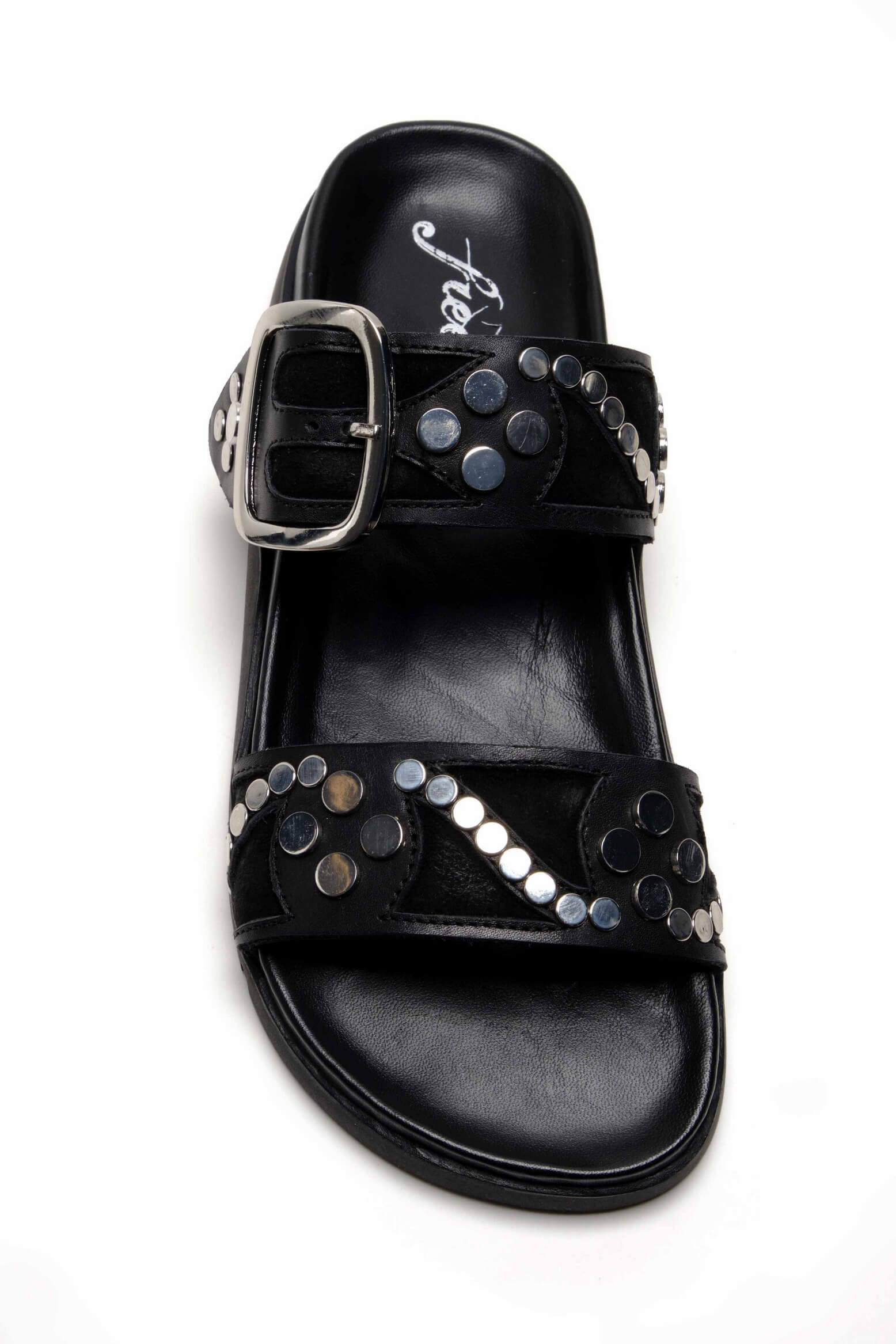 free people black studded slides
