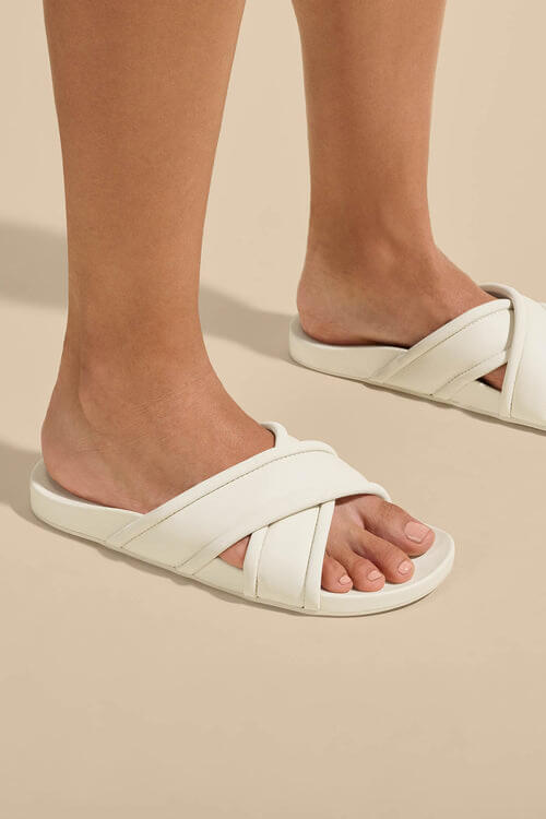 OluKai Ani Sandal in white sand
