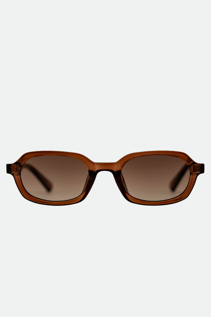 Brown sunglasses with a white background