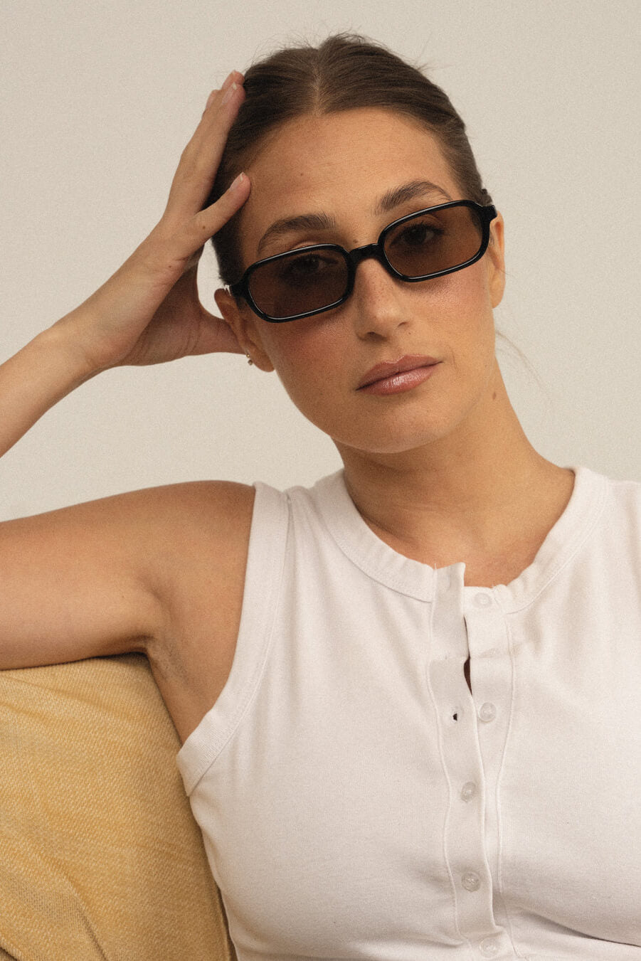 Otra Eyewear Frankie sunglasses in black and olive lens