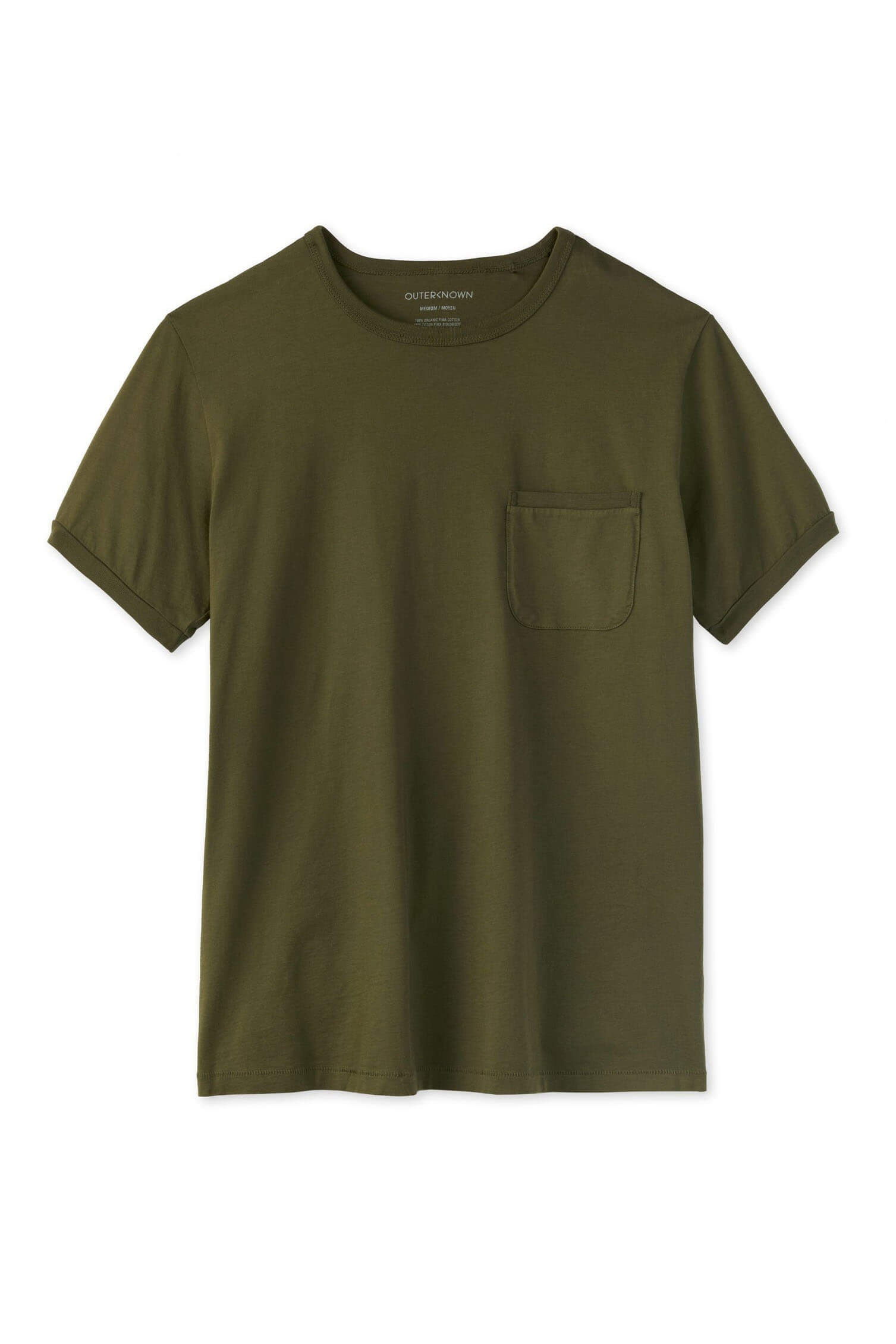Outerknown sojourn pocket tee in olive