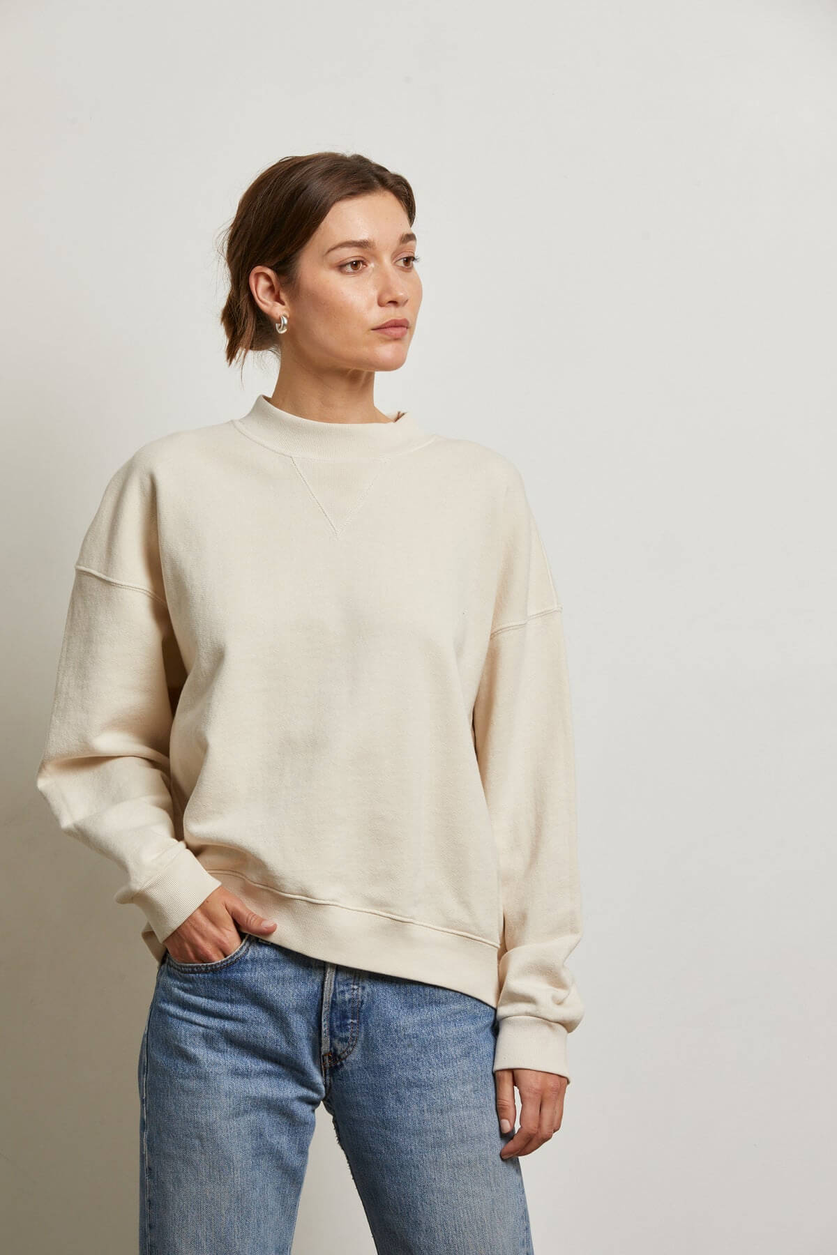 Perfect White Tee Blake Sweatshirt in sugar