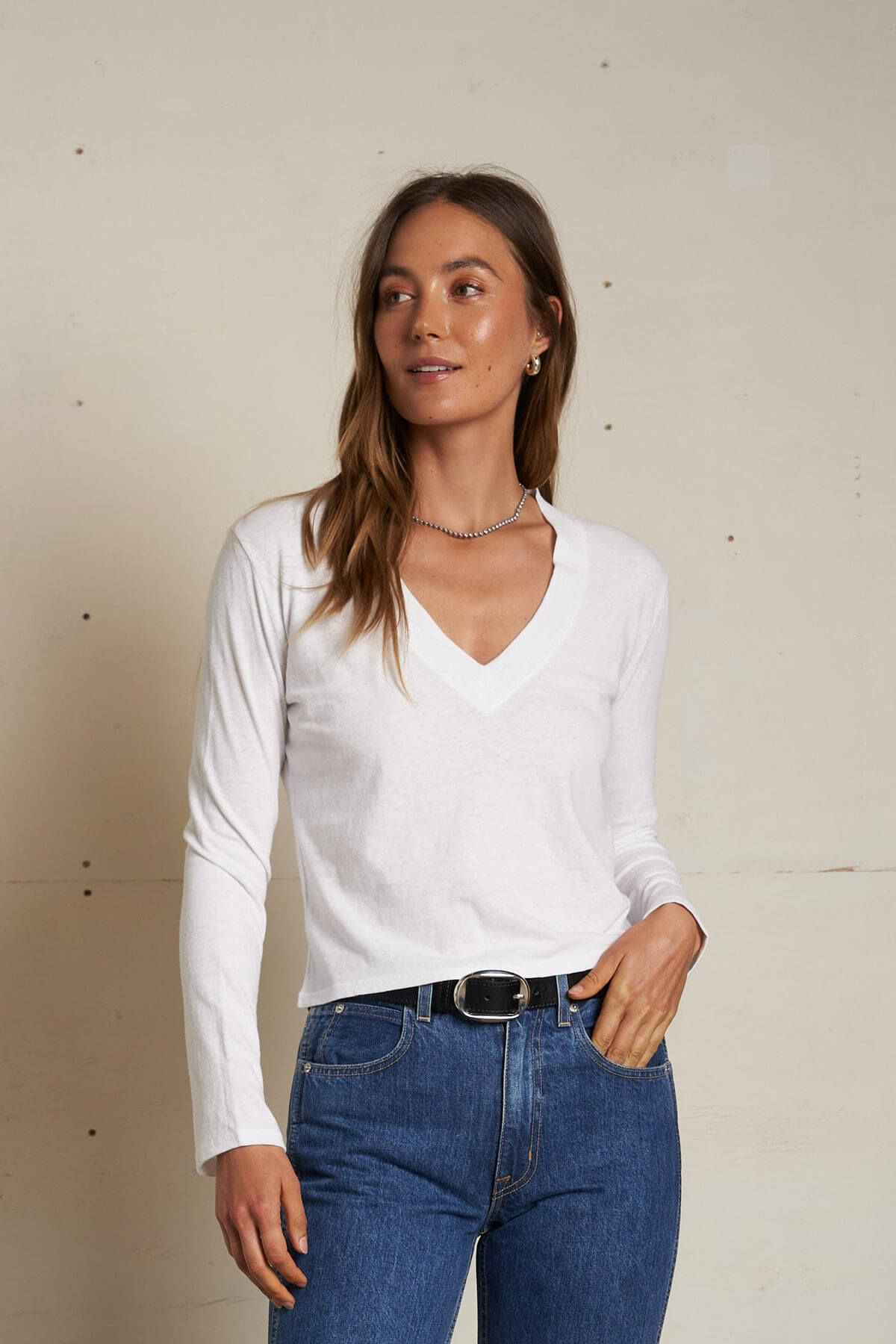 Perfect White Tee Fiona Long Sleeve in white