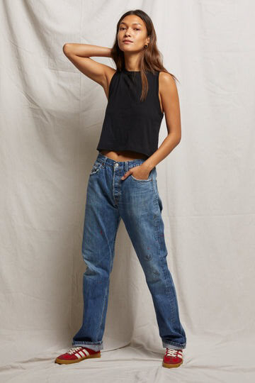 Perfect White Tee gracie tank in black