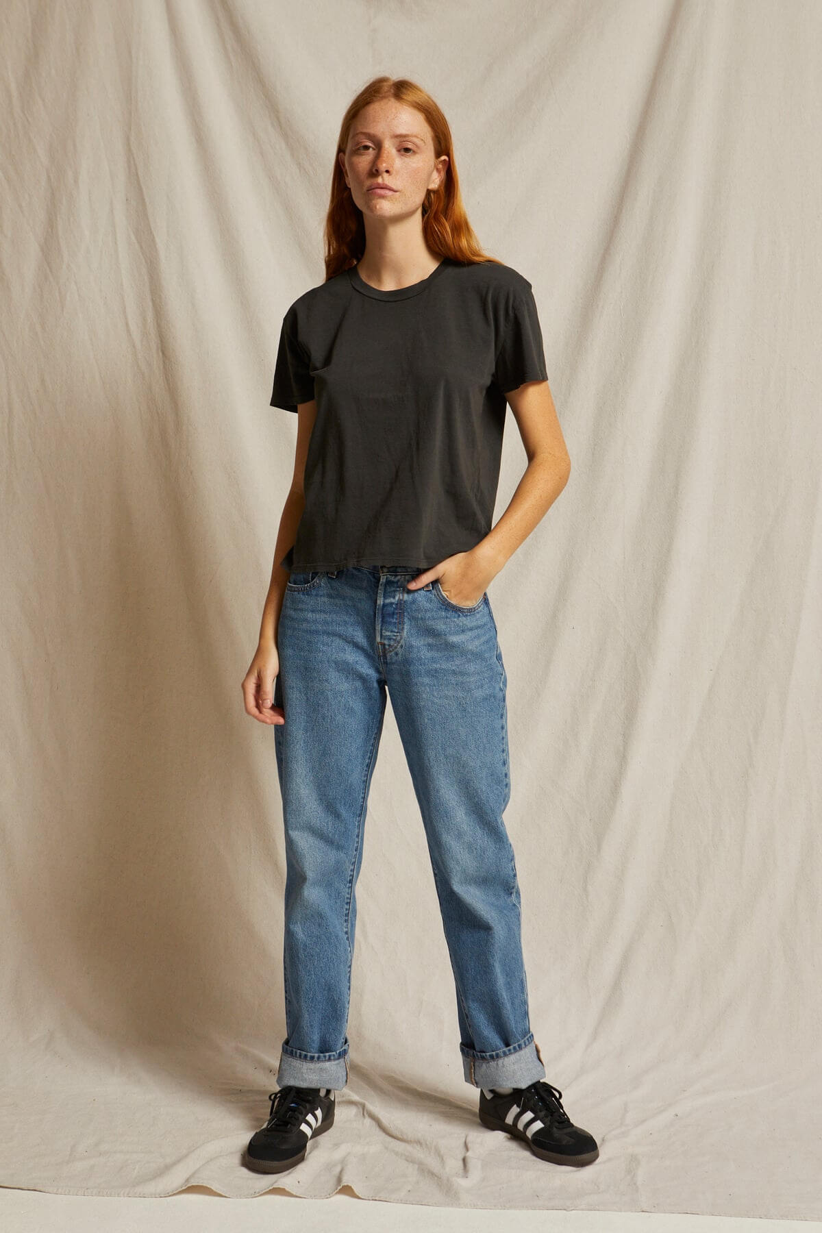 Perfect White Tee Harley boxy tee in vintage black