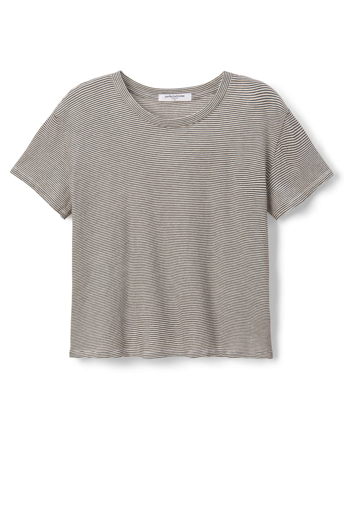 Perfect White Tee Harley Tee in ivory black stripe