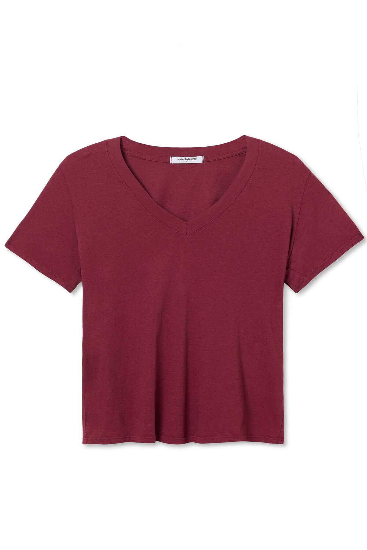 Perfect White Tee Hendrix Tee in burgundy